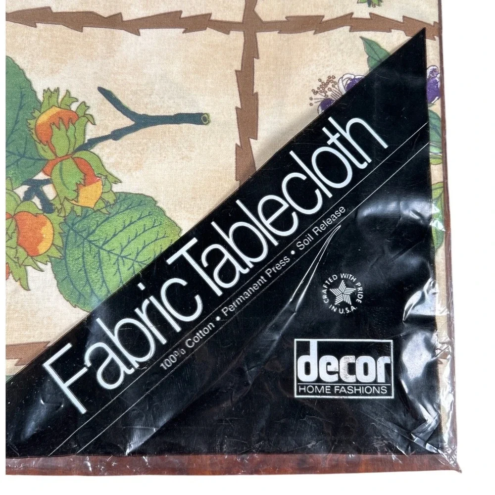 Decor Home Fashions Fruit Patch Tablecloth 52x70 Oblong Cotton Vintage 1996 USA